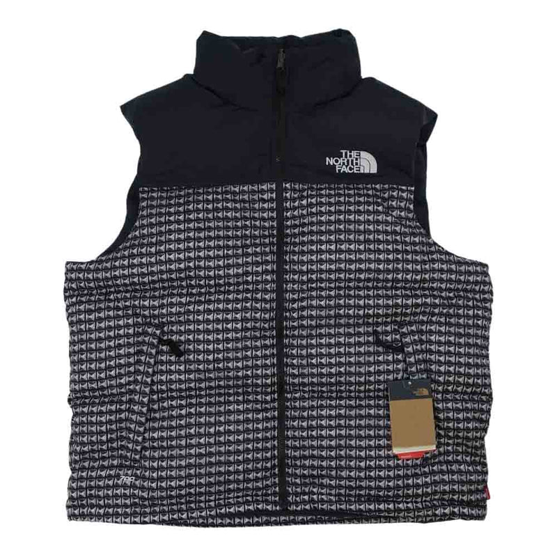 Supreme シュプリーム 21SS ×THE NORTH FACE ノースフェイス Studded Nuptse Vest スタッズプリント  ヌプシ ベスト ブラック系 グレー系 ブルー系 XL【極上美品】【中古】