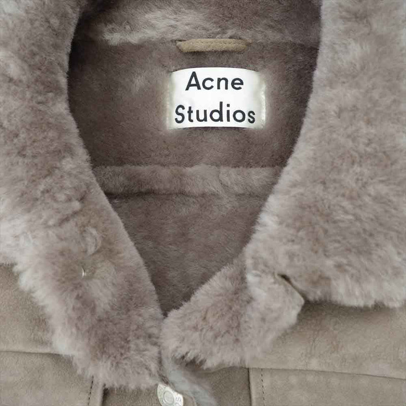 ACNE STUDIOS アクネストゥディオズ MOVE PAW14 Meta Shearling Jacket ムートン ベージュ系 34【中古】