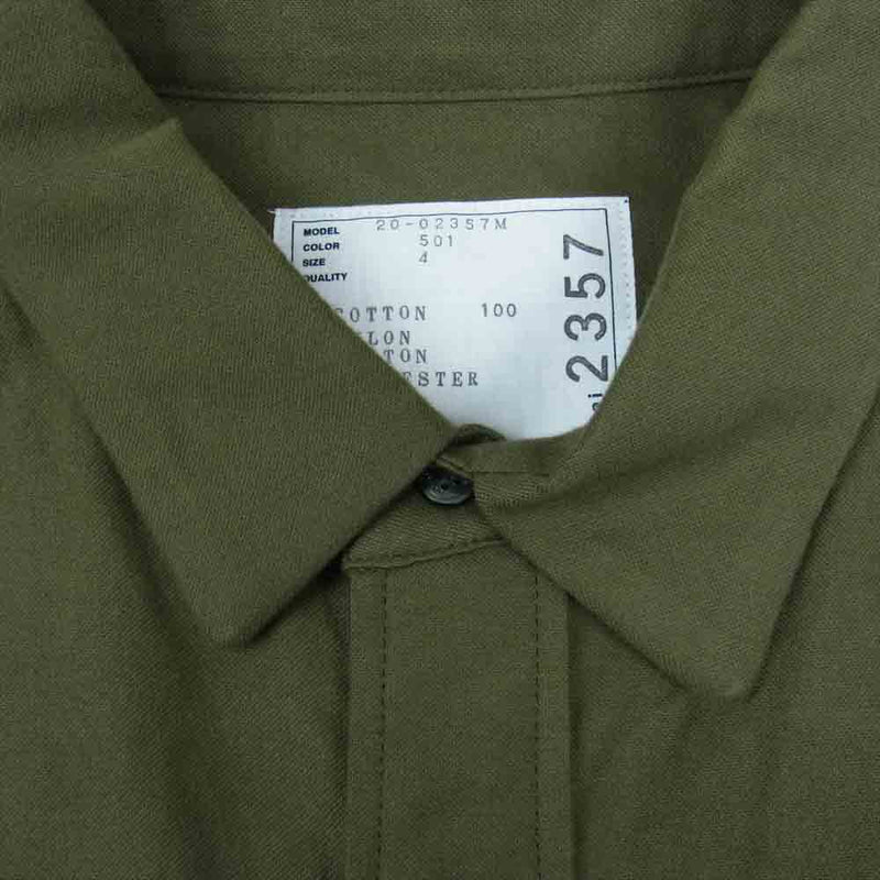 50%OFF! sacai 21AW sacai COTTON サカイ NYLON Nylon TWILL SHIRT X