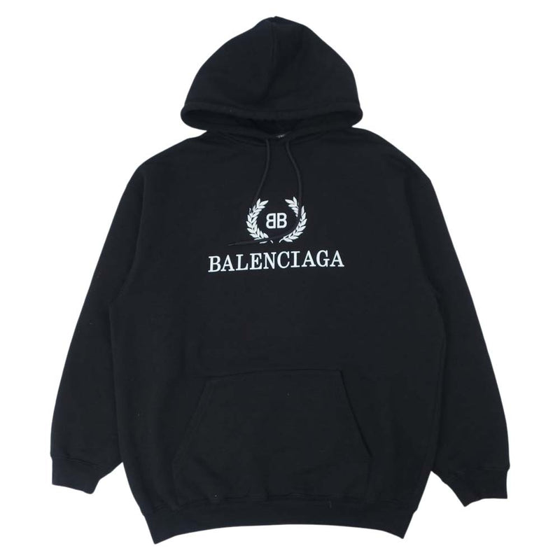 BALENCIAGA バレンシアガ 19SS 556143 TAV37 BBロゴ オーバーサイズ スウェット パーカー ブラック系 M【中古】