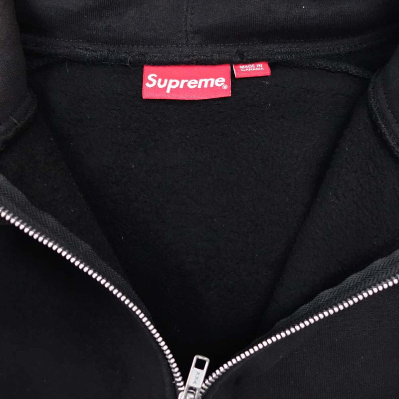 クリスマスファッション Supremeシュプリーム 黒 袖ロゴパーカー