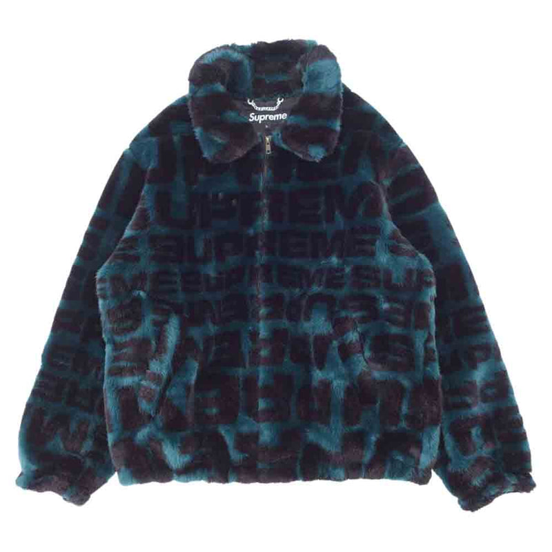 supreme faux fur bomber dark teal Lサイズ preludemusical.com.br