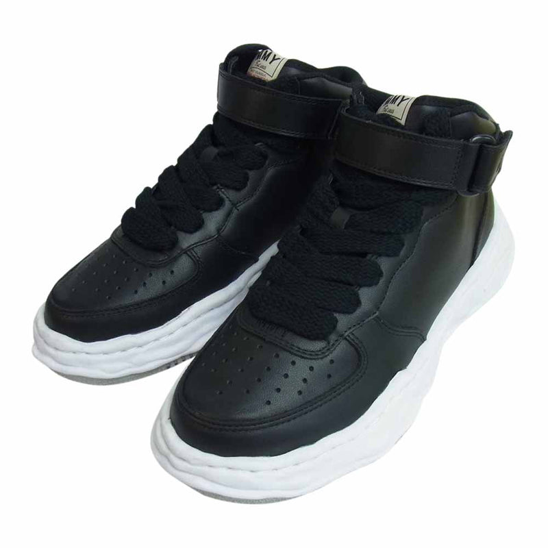 メゾンミハラヤスヒロ A07FW701 WAYNE OG Sole Leather High top オリジナルソール レザー ハイカット スニーカー  ブラック系 42【新古品】【未使用】【中古】