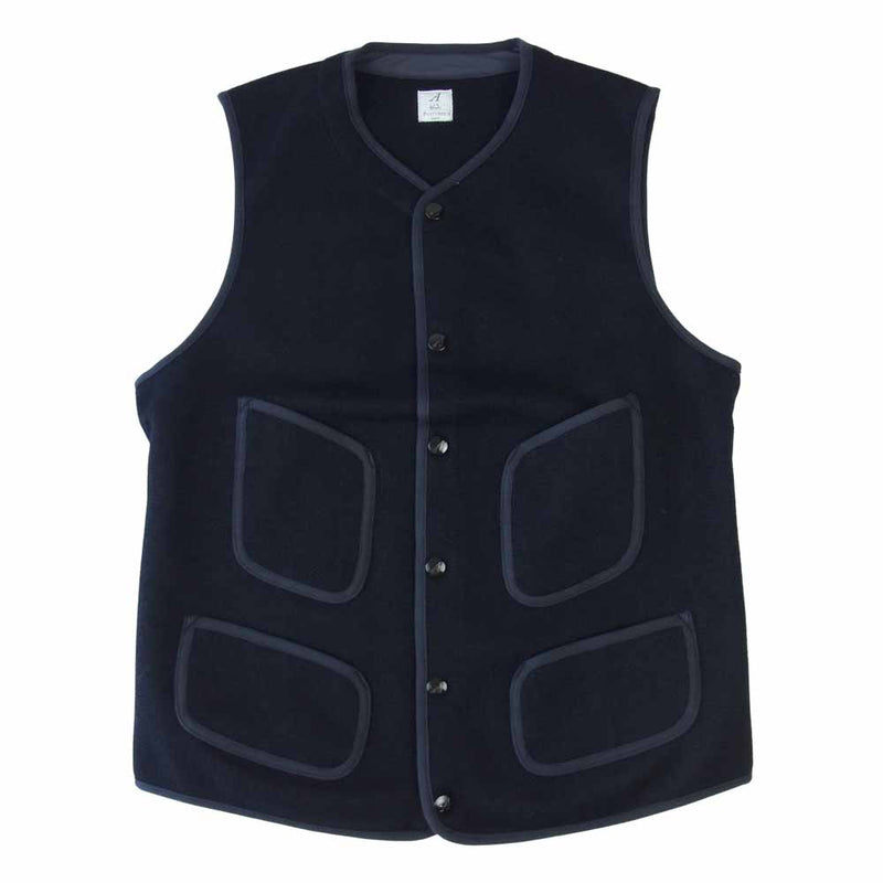 ANATOMICA アナトミカ 530-522-08 BB VEST FACE ブラウンズ ビーチ クロス ベスト ダークネイビー系  42【新古品】【未使用】【中古】