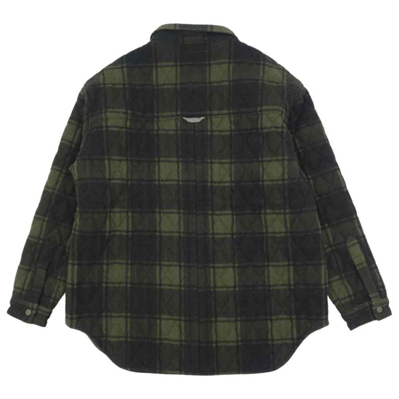 READY MADE レディメイド BLANKET CHECK SHIRTS ブランケット チェック シャツ オーバーサイズ キルティング シャツ  ジャケット カーキ系 2【極上美品】【中古】