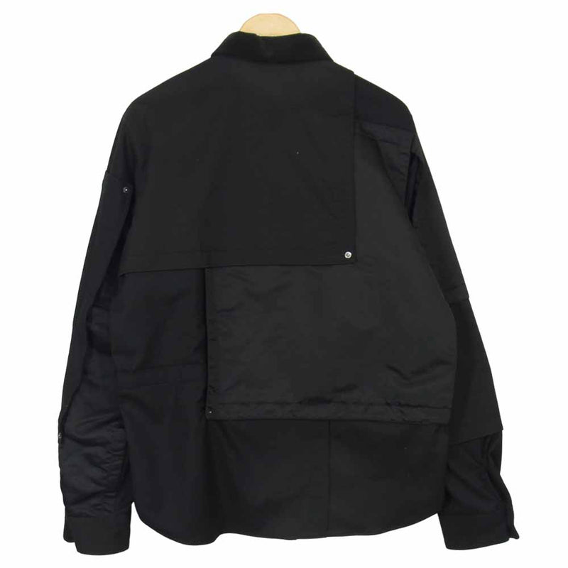 20SS Sacai サカイ FABRIC COMBO SHIRT 黒506K△ | geffsport.com