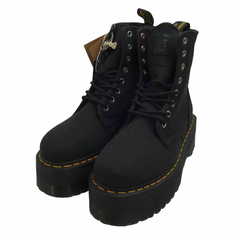 Dr.Martens ドクターマーチン 27134001 × X-girl エックスガール QUAD RETRO JADON MAX X-GIRL 8  ホール キャンバス ブーツ ブラック系 UK6【新古品】【未使用】【中古】