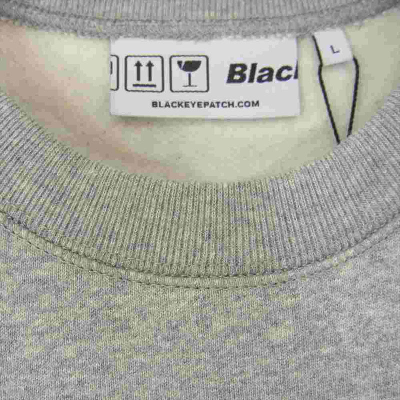 ブラックアイパッチ BEPFW21TP09 HANDLE WITH CARE CREW SWEAT クルーネック スウェット グレー系  L【新古品】【未使用】【中古】