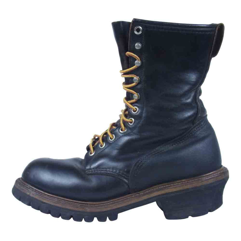 RED WING レッドウィング 2218 PT91 95年製 スチールトゥ レースアップ ロガー ブーツ ブラック系 8D【中古】