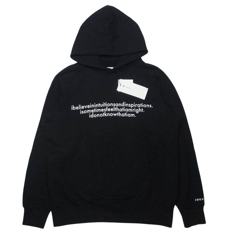 Sacai サカイ 20AW 20-0114S Einstein Hoodie アインシュタイン プルオーバー パーカー ブラック系  1【極上美品】【中古】