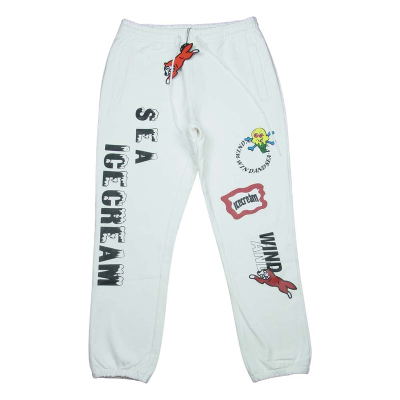 WIND AND SEA ウィンダンシー ICJP215SP006 ICECREAM アイスクリーム COTTON SWEAT PANTS  (ICE&SEA) コットン スウェット パンツ ホワイト系 XL【新古品】【未使用】【中古】