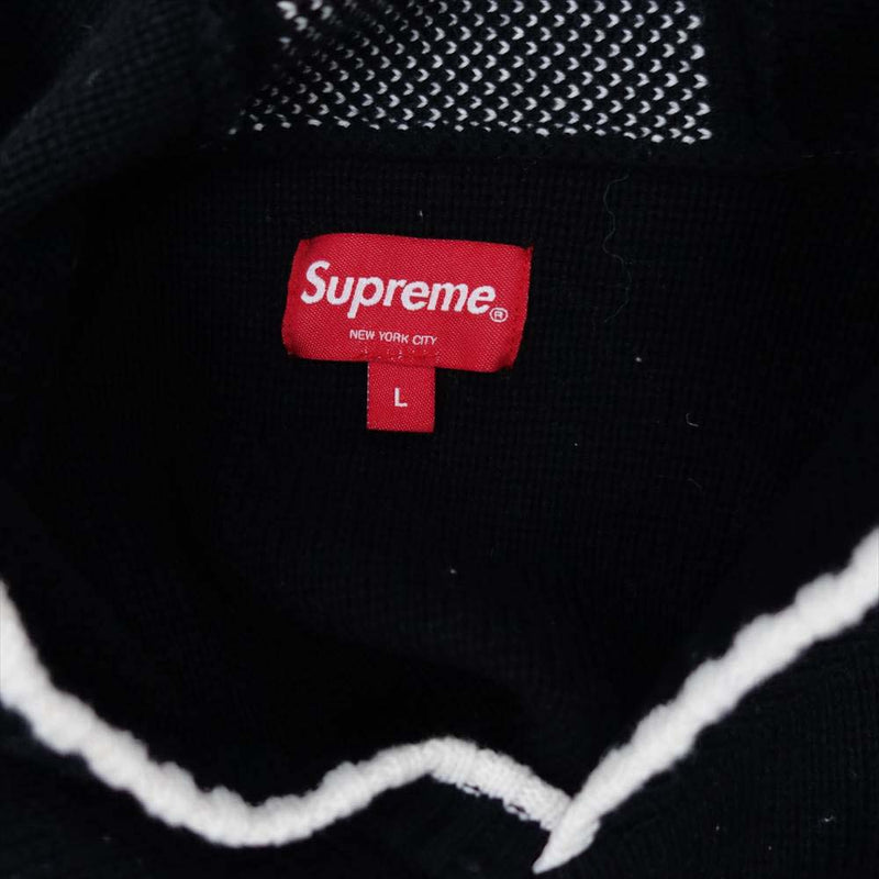 Supreme シュプリーム 21AW 2-Tone Hooded Sweater フーデッド プルオーバー ニット パーカー ブラック系【中古】