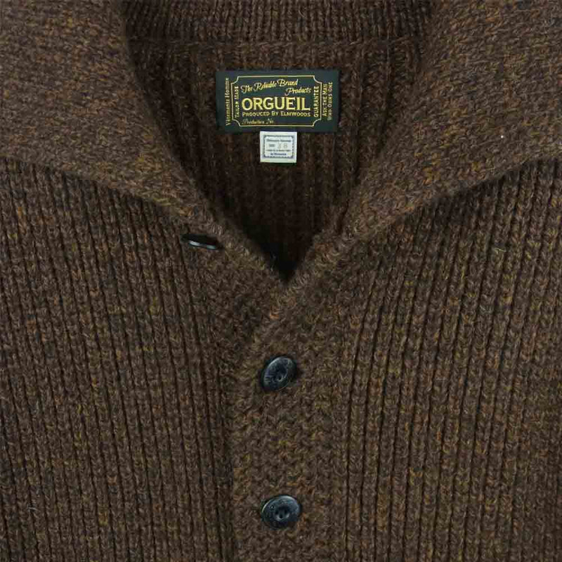 ORGUEIL オルゲイユ OR-4011 SHETLAND WOOL KNIT シェットランド ウール ニット カーディガン ブラウン系 38【中古】