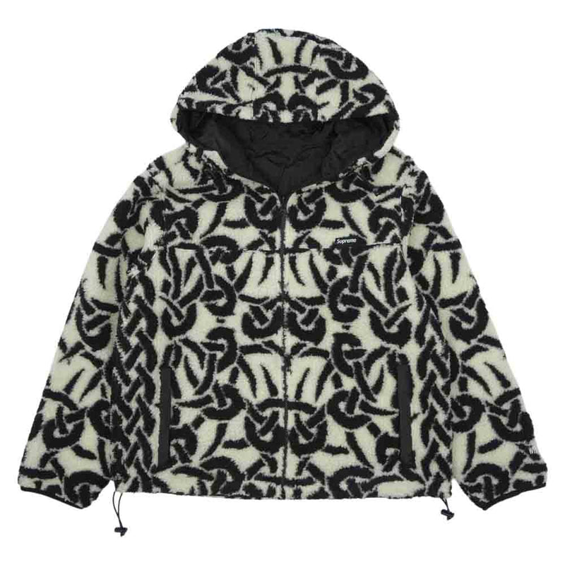 Supreme シュプリーム 21AW celtic knot reversible windstopper fleece hooded jacket  フリース ジャケット ブラック系 ホワイト系 S【新古品】【未使用】【中古】