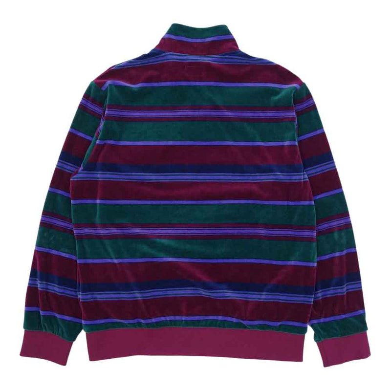 Supreme シュプリーム 20AW stripe velour half zip Pullover ベロア ボーダー ハーフジップ プルオーバー  スウェット マルチカラー系 M【中古】