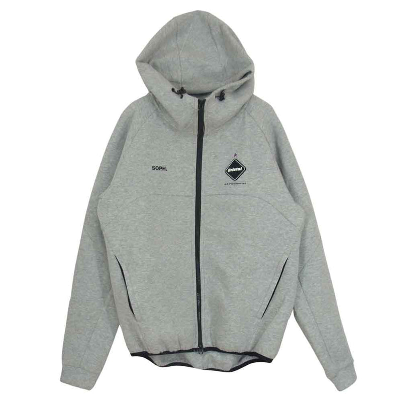 F.C.R.B. エフシーアールビー 18SS FCRB-180025 VENTILATION HOODY ベンチレーション フーディ― ジップアップ  パーカー グレー系 S【中古】