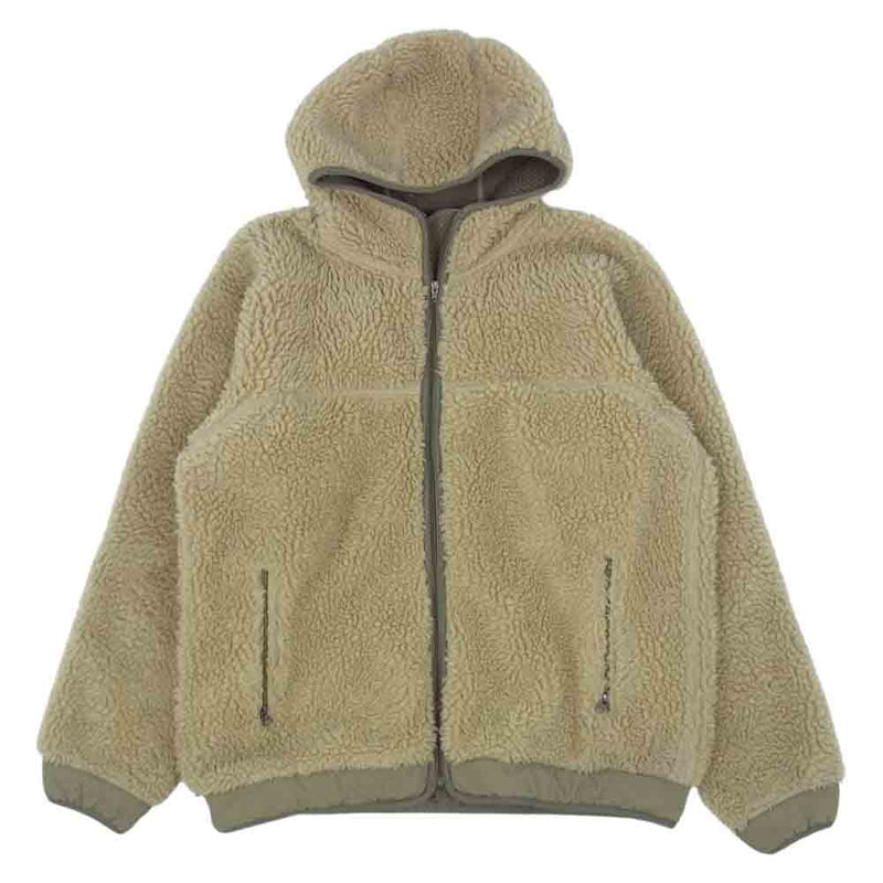 patagonia パタゴニア 04AW 20930 04年 USA製 茶刺繍 RETRO RHYTHM HOODY レトロ リズム フーディー  フリース ジャケット ベージュ系 M【中古】