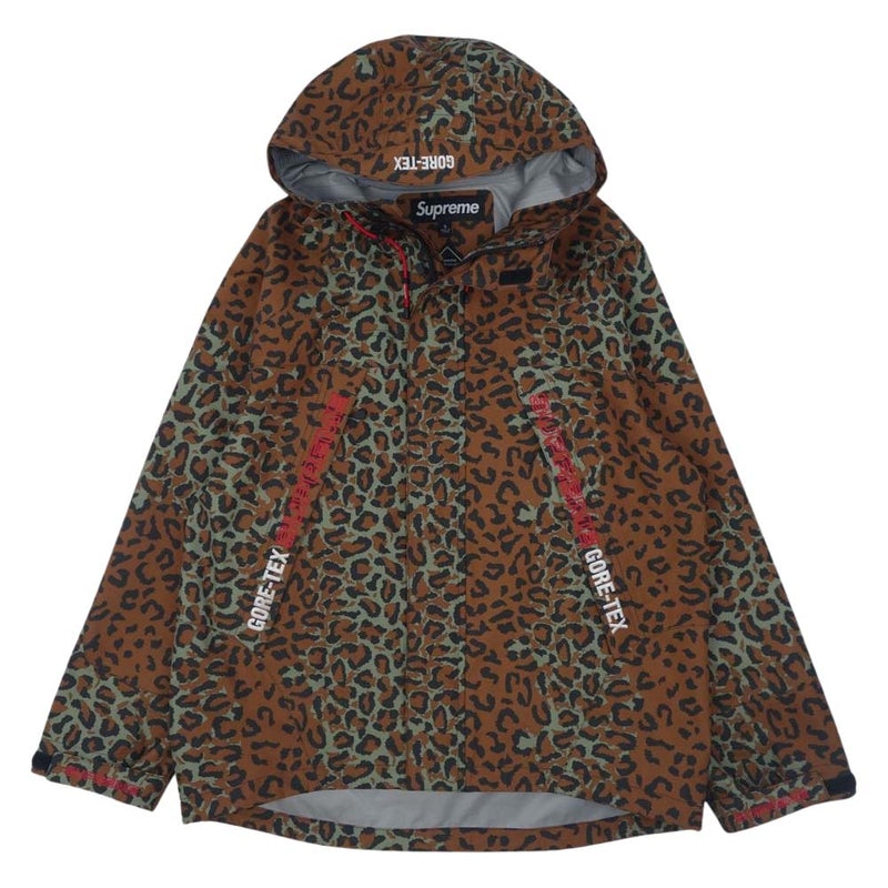 Supreme シュプリーム 19AW GORE-TEX TAPED SEAM JACKET ゴアテックス レオパード柄 ジャケット ブラウン系  S【中古】