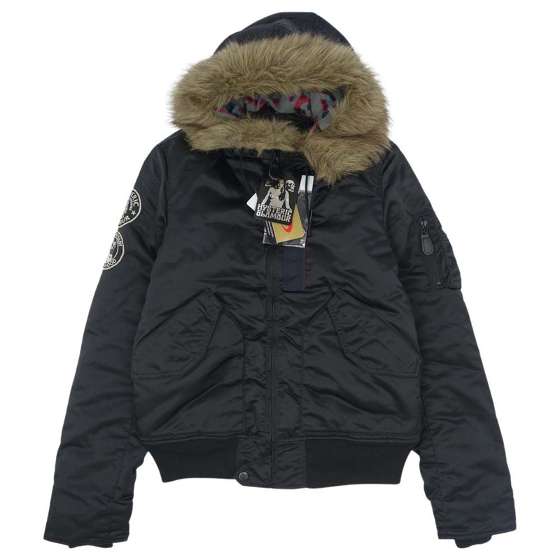 HYSTERIC GLAMOUR ヒステリックグラマー 0213AB05396 PRIMALOFT N-2B プリマロフト フライトジャケット  ブラック系 M【新古品】【未使用】【中古】