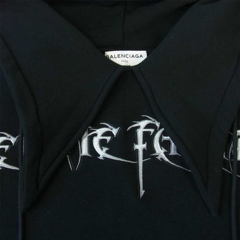 BALENCIAGA バレンシアガ 17AW 482217 国内正規品 Femme Fatale Headscarf Hoody プルオーバー  パーカー ブラック系 S【中古】