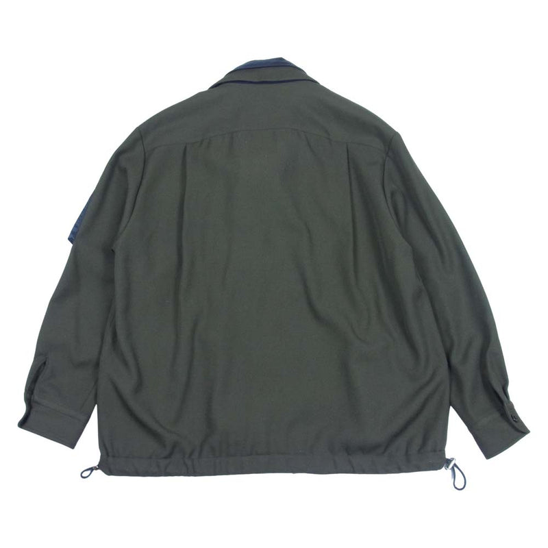 Sacai サカイ 21-02661M Wool Surge Nylon Twill Blouson ウールサージ ナイロン ドッキング ブルゾン  チャコール系 3【極上美品】【中古】