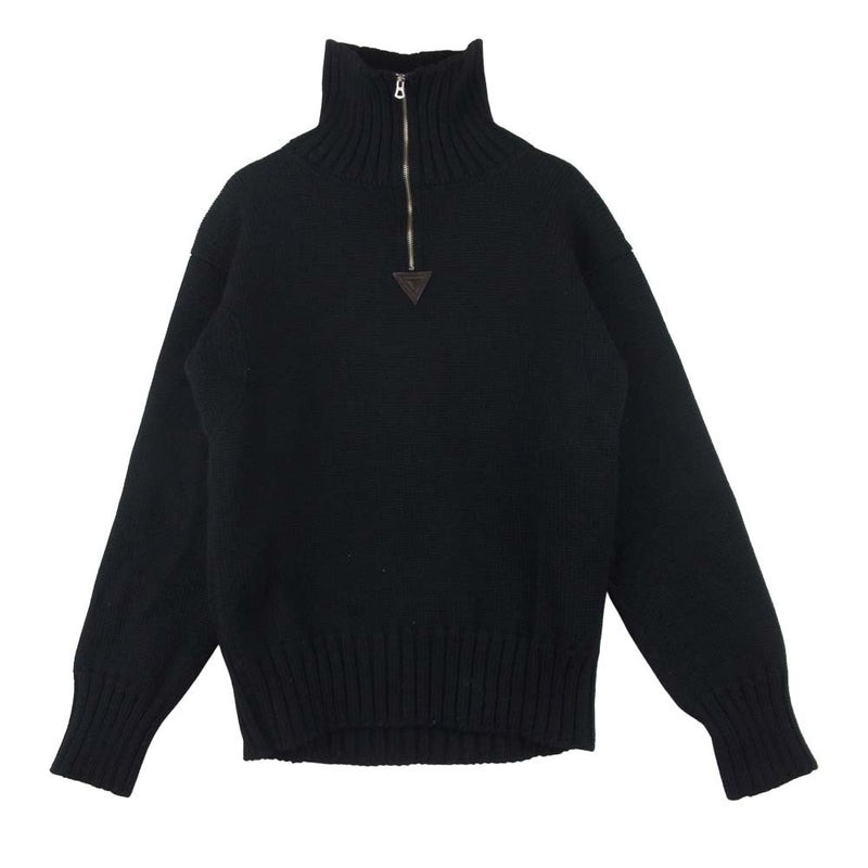 AT LAST アットラスト butcher products ATHLETIC KNIT ブッチャー プロダクツ アスレチック ニット ハーフジップ  セーター ブラック系 40【中古】