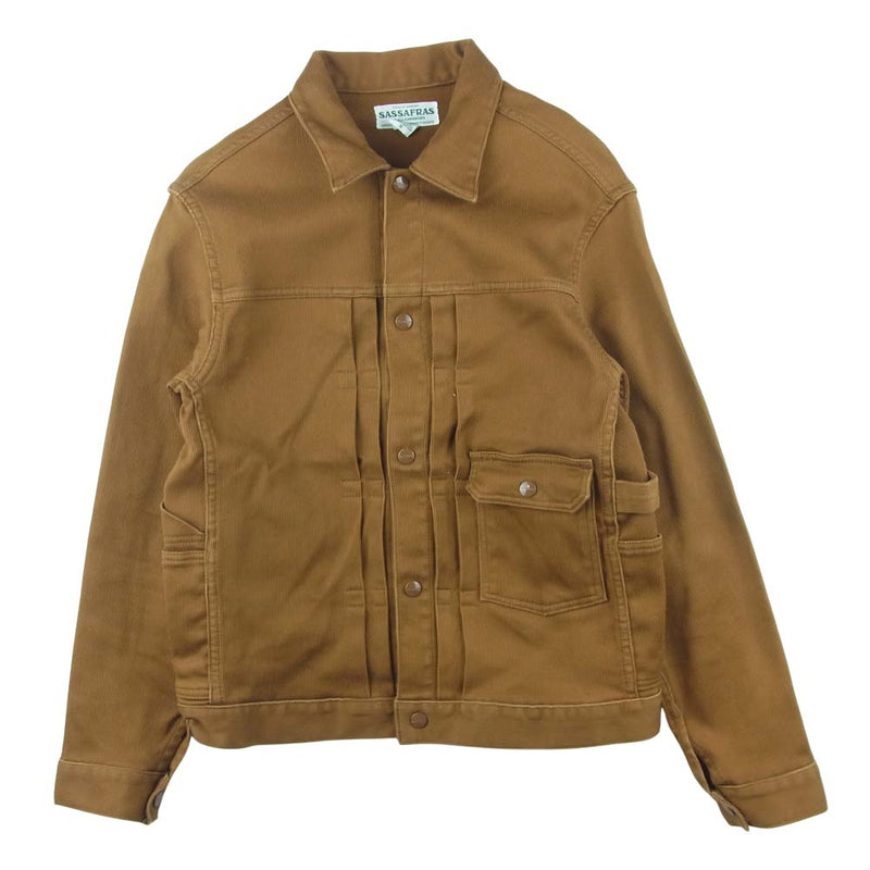 SASAFRAS ササフラス Gardener jacket Karesey ガーデナー ジャケット コットン 日本製 ブラウン系 S【美品】【中古】