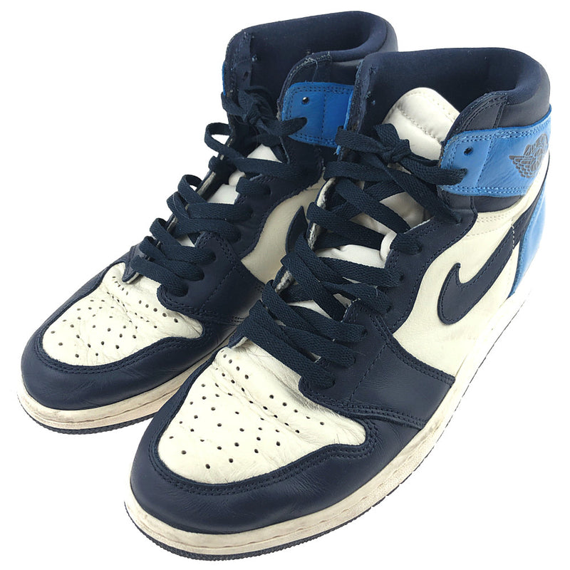 NIKE ナイキ 555088-140 AIR JORDAN 1 AJ1 RETRO HIGH OG エアジョーダン1 レトロ ハイ OG ハイカット  スニーカー ブルー系 28cm【中古】