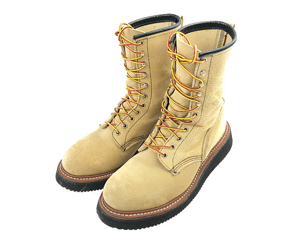 RED WING レッドウィング 8211 LOGGER スエード ロガー ブーツ ビブラム 2021 ブラック ソール カスタム ブーツ ベージュ系  27cm【中古】