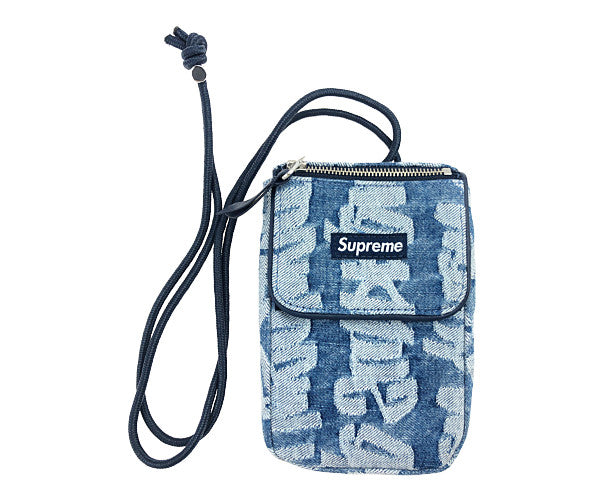 Supreme シュプリーム 22SS Fat Tip Jacquard Denim Neck Pouch ファット チップ ジャガード デニム  ネック ポーチ ライトブルー系【新古品】【未使用】【中古】