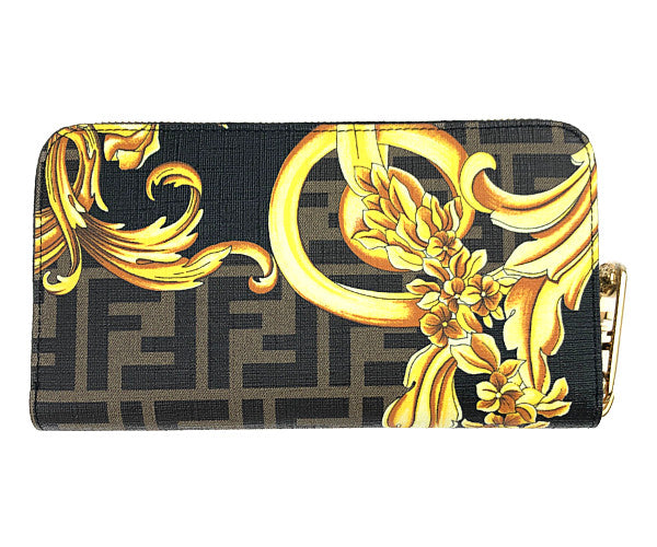 FENDI フェンディ 7M0210AJJ3 VERSACE Fendace Wallet ヴェルサーチ フェンダーチェ ウォレット  ブラウン系【極上美品】【中古】