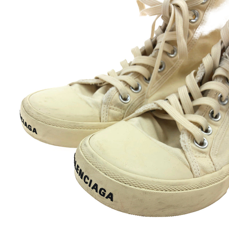 BALENCIAGA バレンシアガ 22SS 688752 PARIS HIGH TOP パリ ハイカット キャンバス スニーカー オフホワイト系  26.0cm【中古】