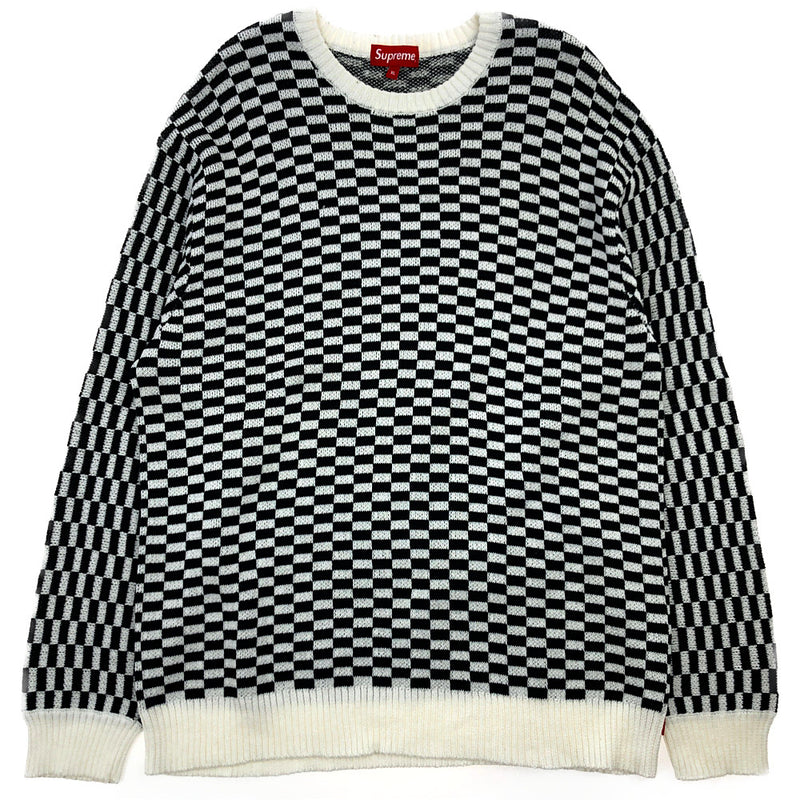 Supreme シュプリーム 20SS Back Logo Sweater Checkerboard バックロゴ ニット セーター チェッカーボード  ブラック系 ホワイト系【中古】