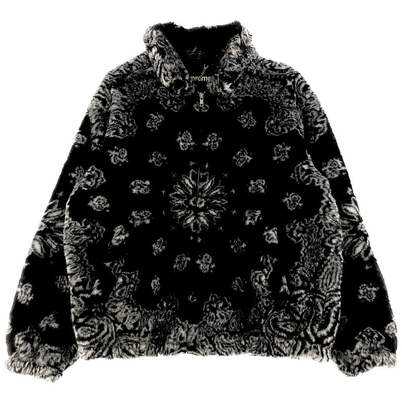 Supreme シュプリーム 21SS Bandana Faux Fur Bomber Jacket バンダナ フェイクファー ボンバージャケット  ブラック系 XL【中古】