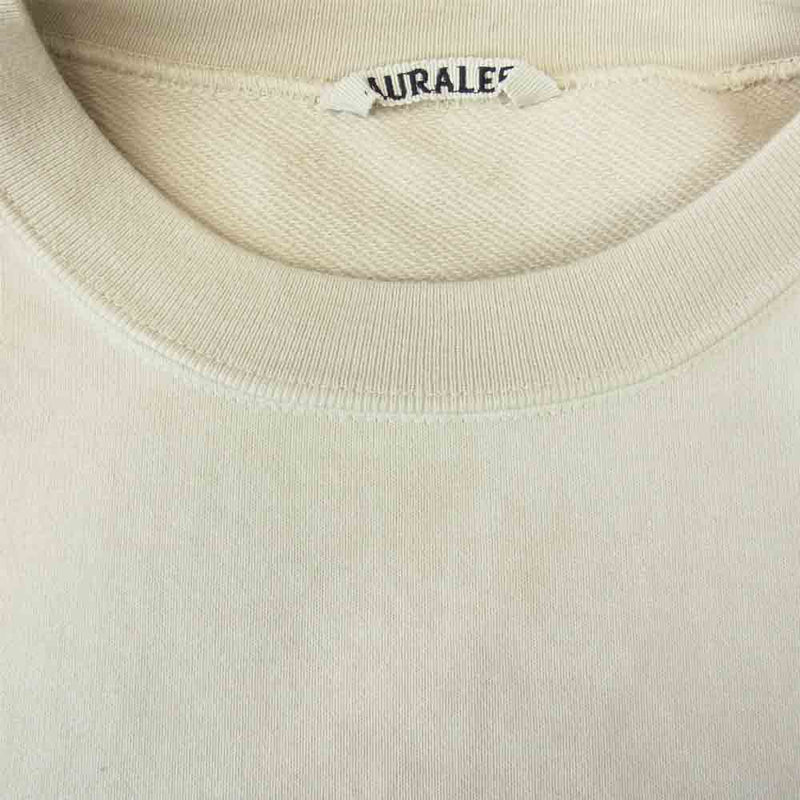 AURALEE オーラリー 21AW A21AP02OU ORGANIC COTTON COMPACT GRADATION DYED SWEAT  P/O オーガニック コットン グラデーション クルーネック スウェット シャツ オフホワイト系 3【美品】【中古】