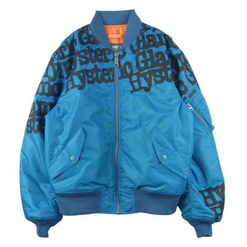 HYSTERIC GLAMOUR ヒステリックグラマー 21AW 02213AB01370 TYPE LOGO タイプ ロゴ MA-1 ジャケット  ブルー系 M【美品】【中古】