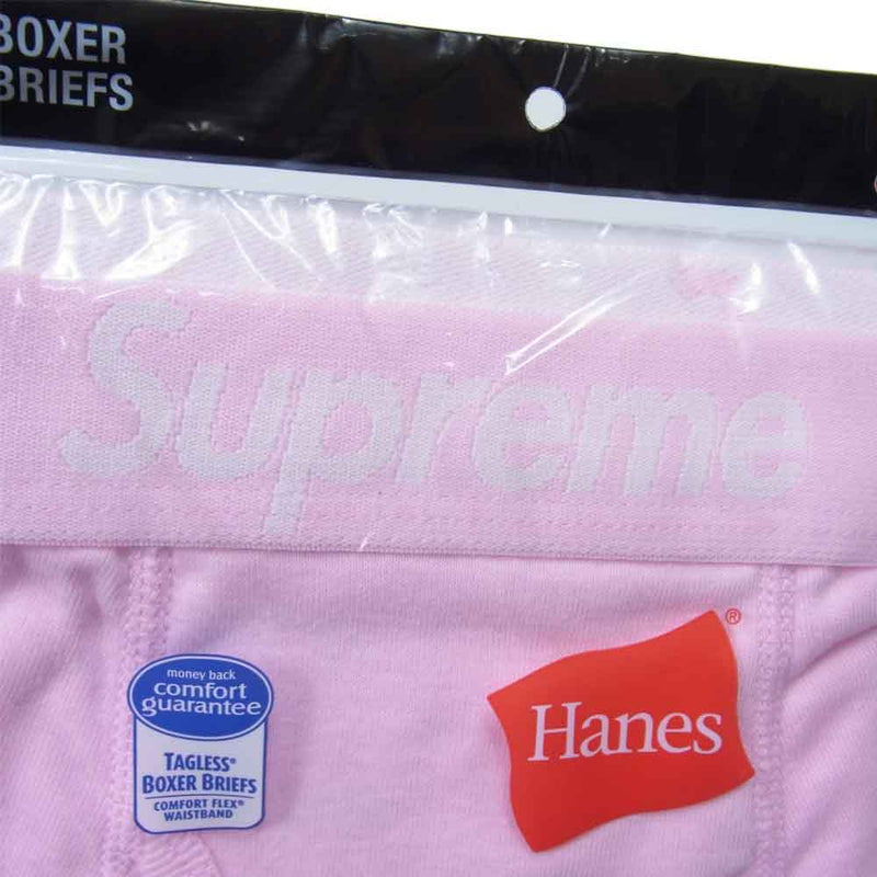 Supreme シュプリーム Hanes 21AW Boxer Briefs 2pack ヘインズ ボクサー パンツ ピンク系 S【新古品