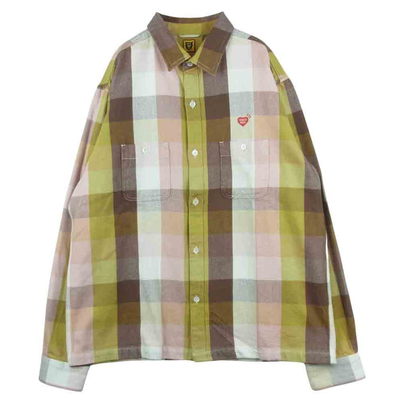 日本最大級 MADE ウールオーバーシャツ HUMA チェック サイズL HUMA