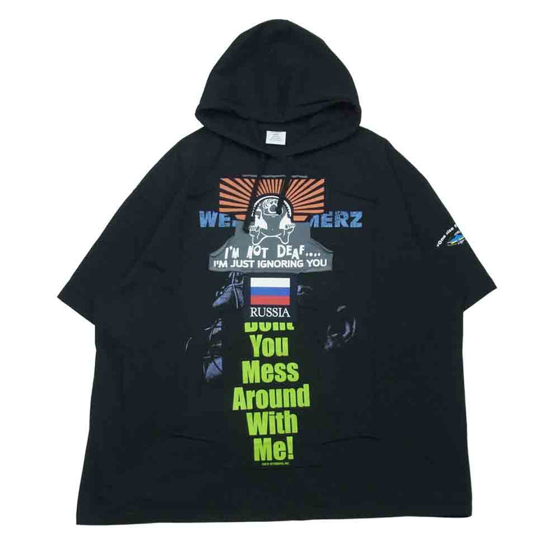 VETEMENTS ヴェトモン 18AW UAH19TR330 パッチワーク オーバーサイズ パーカー ポルトガル製 ブラック系 M【中古】