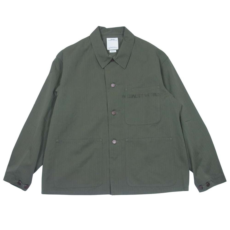 VISVIM ビズビム 21AW 0121205013018 BAKER COVERALL ベイカー カバーオール ジャケット モスグリーン系  4【美品】【中古】