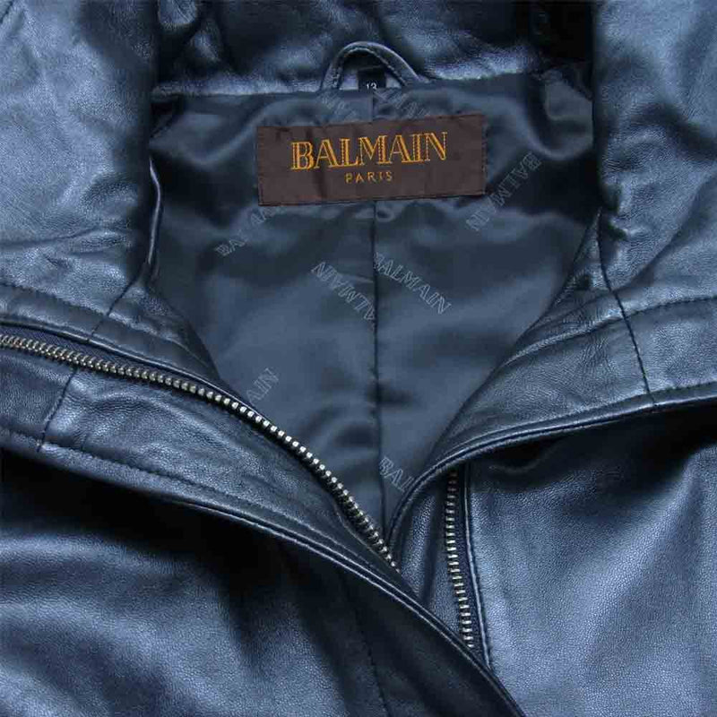 BALMAIN バルマン 1171 フード着脱 撥水加工シープスキン レザー