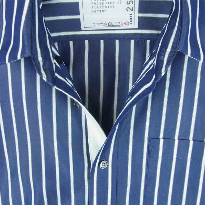 Sacai サカイ 21AW 21-02584M Cotton Poplin Shirt コットン ポプリン シャツ ジャケット ブルー系  ホワイト系【美品】【中古】