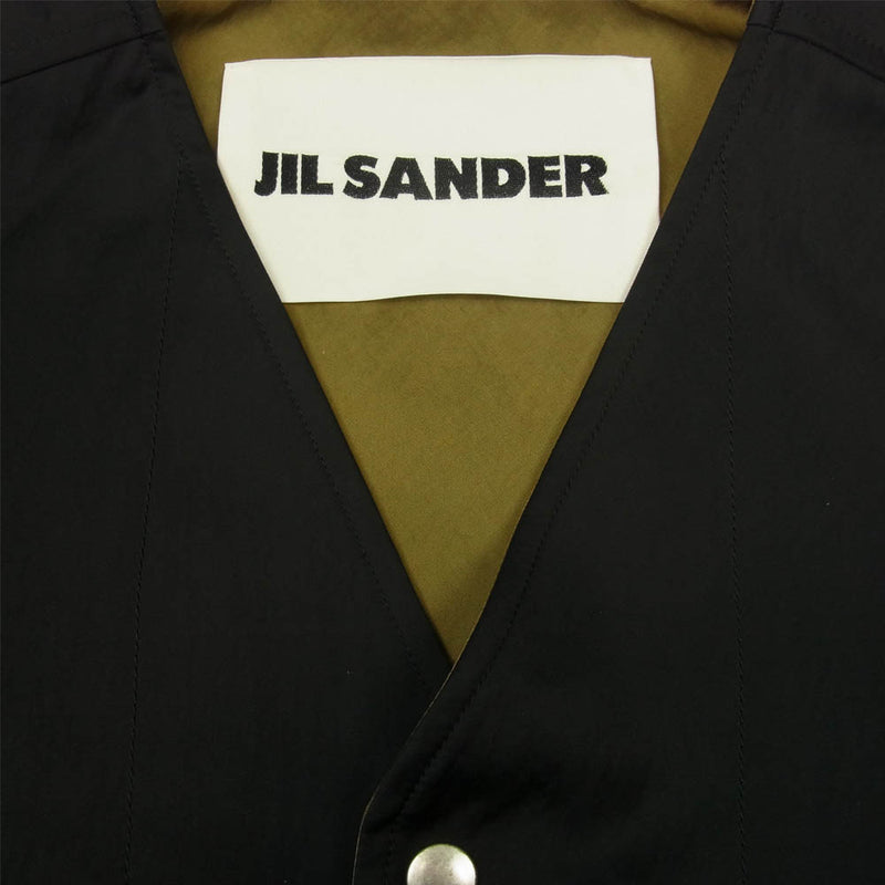 JIL SANDER ジルサンダー ノーカラー コーチ ジャケット ブラック系 50【美品】【中古】