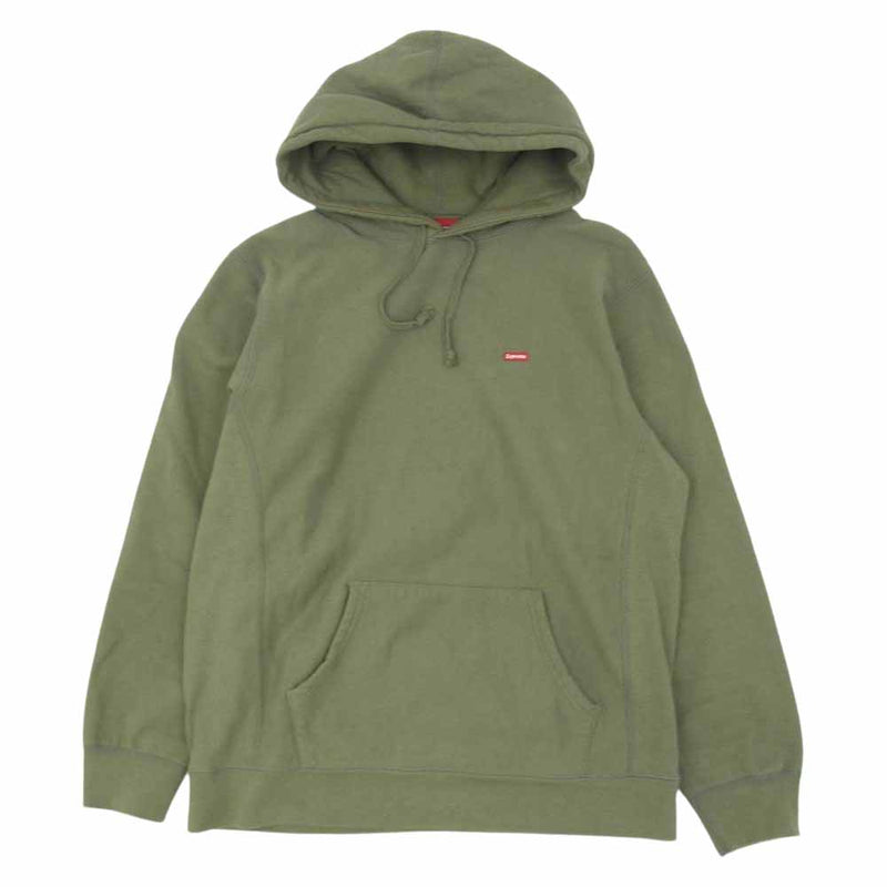 Supreme シュプリーム 21SS Small Box Hooded Sweatshirt スモールボックスロゴ フーデッド スウェット  プルオーバー パーカー カーキ系 L【中古】