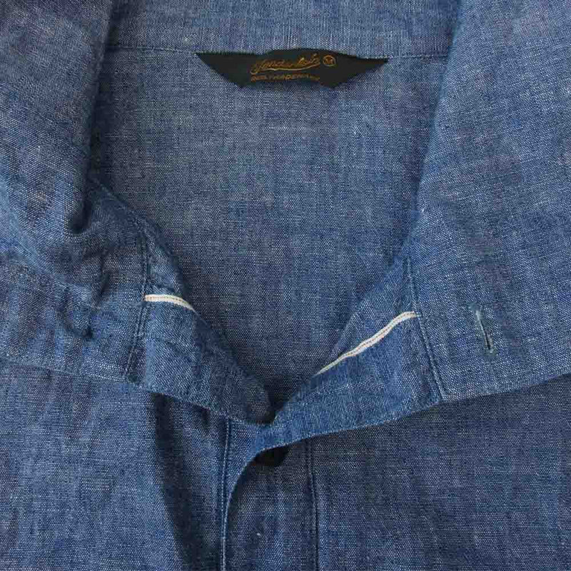 TENDERLOIN テンダーロイン HIGH NECK CHAMBRAY SHT ハイネック シャンブレー シャツ インディゴブルー系 M【中古】