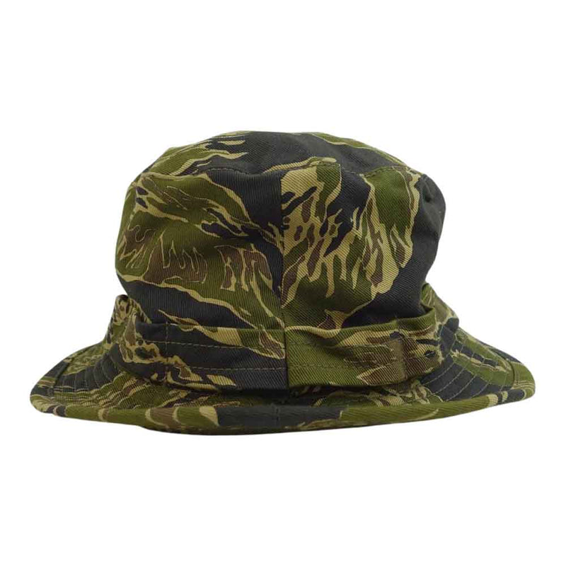 The REAL McCOY'S ザリアルマッコイズ TIGER CAMOUFLAGE BOONIE HAT カモワッペン付き ブーニー ハット  グリーン系 カモ柄 73/8【中古】