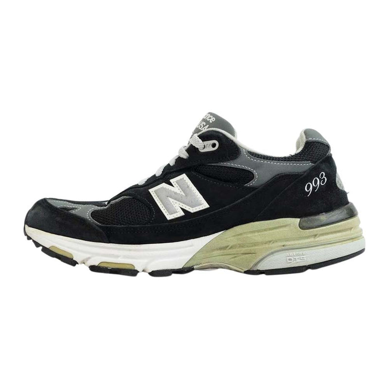 NEW BALANCE ニューバランス MR993BK USA製 スエード ローカット スニーカー ブラック系 25cm【中古】