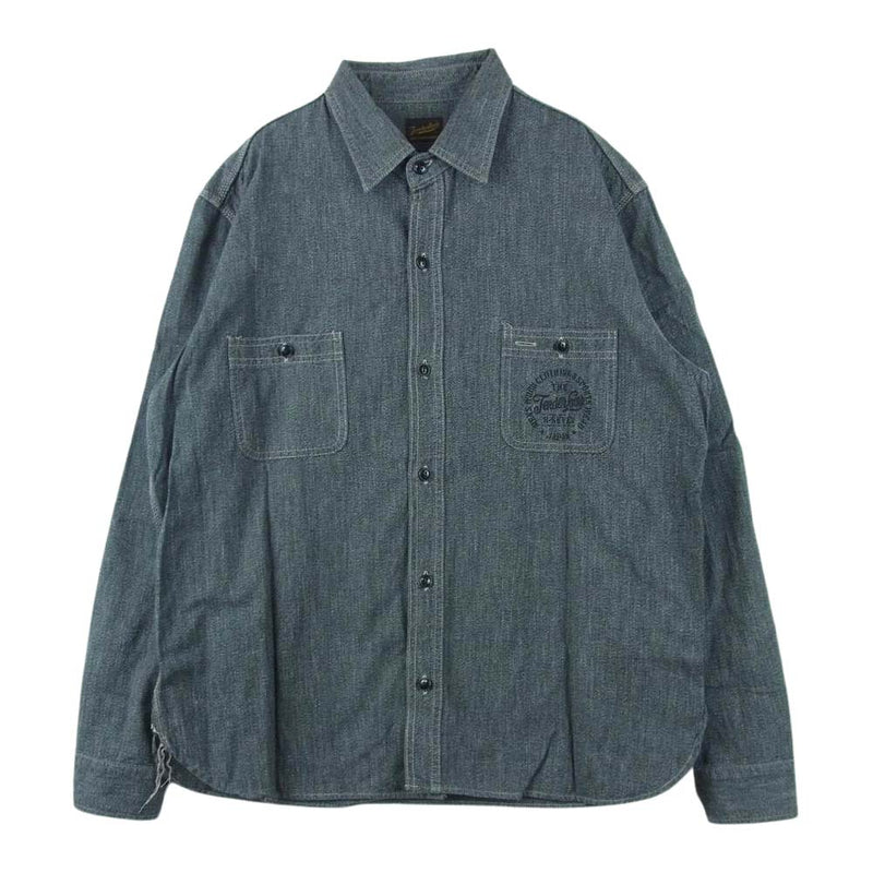 TENDERLOIN テンダーロイン T-SALT'N PEPPER SHT シャンブレー 長袖 シャツ コットン 日本製 グレー系 L【中古】