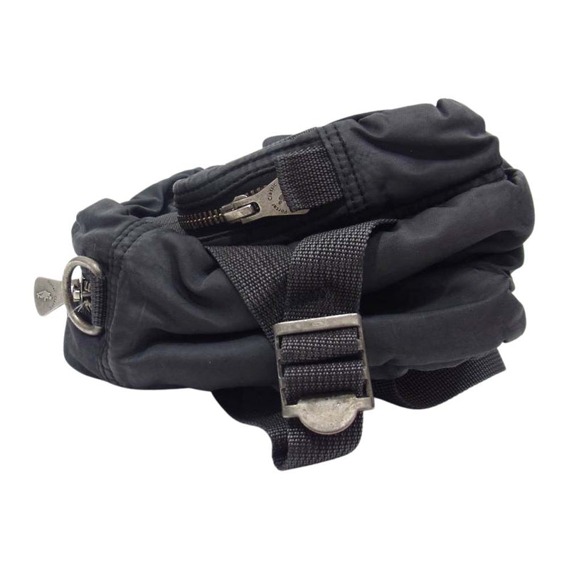 PORTER CLASSIC ポータークラシック SUPER NYLON WAIST BAG BLACK スーパーナイロン ウエストバッグ 2WAY  ショルダー ブラック系【極上美品】【中古】