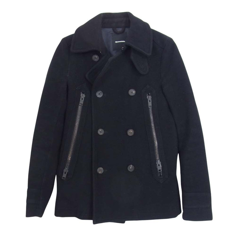 ripvanwinkle リップヴァンウィンクル RL-2713 P-COAT ヴィンテージメルトン Pコート ダブルブレスト ショート ジャケット  ブラック系 4【中古】